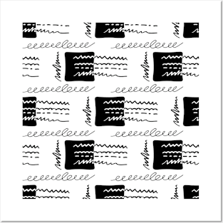 Black and white squares and lines. Seamless pattern Posters and Art